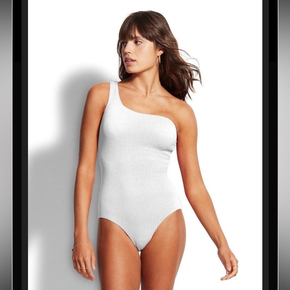 NWT- Seafolly “SeaDive”White Swimsuit - Picture 3 of 11